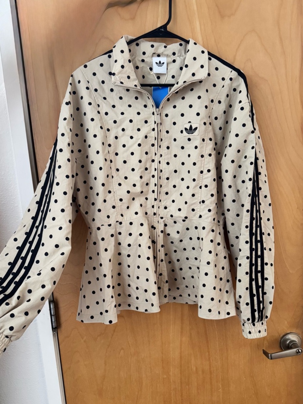 adidas x ASOS Originals Cream and Black Polka Dot Bomber Jacket - Picture 4 of 7